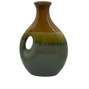 Vintage Pottery Glazed Vase Crackle Design